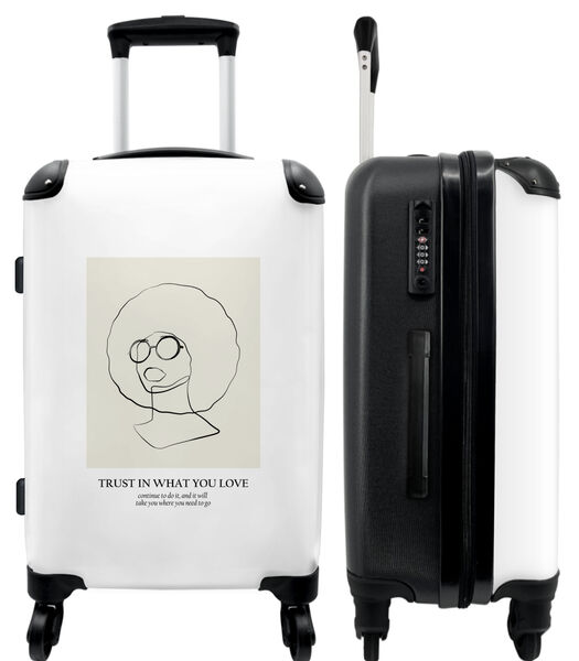 Handbagage Koffer met 4 wielen en TSA slot (Portret - Quote - Pastel - Design)
