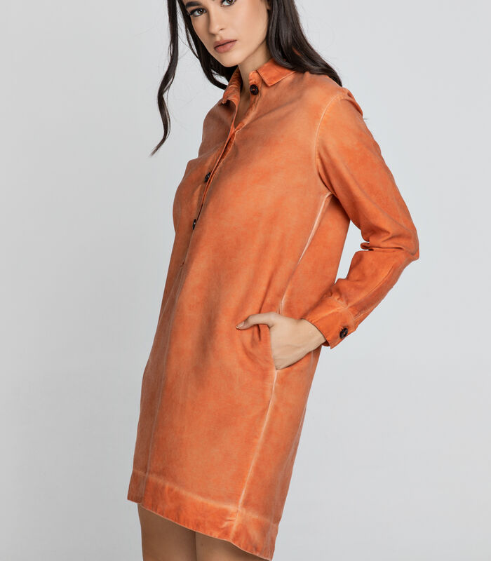 Robe chemise en tencel orange image number 3