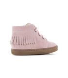 Pink Half High Velcro Bootie With Fringes image number 1