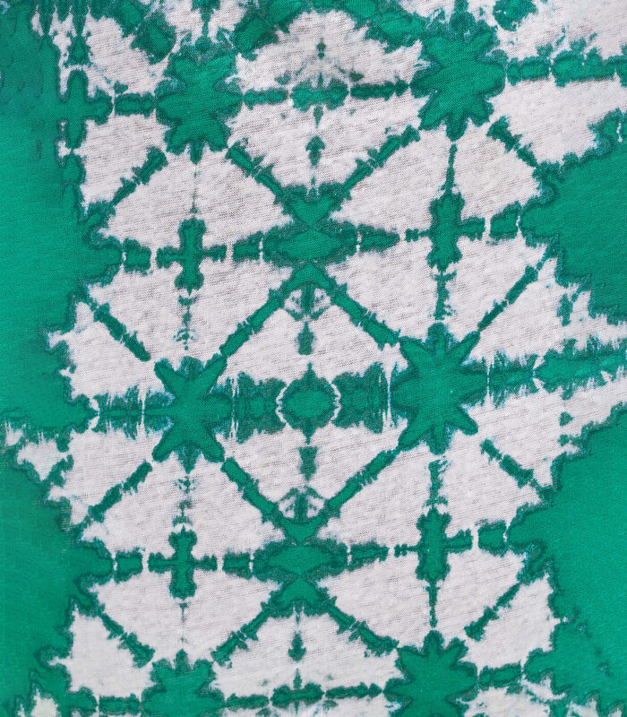 T-shirt vert chlorophylle en lin manches courtes tie & dye image number 4