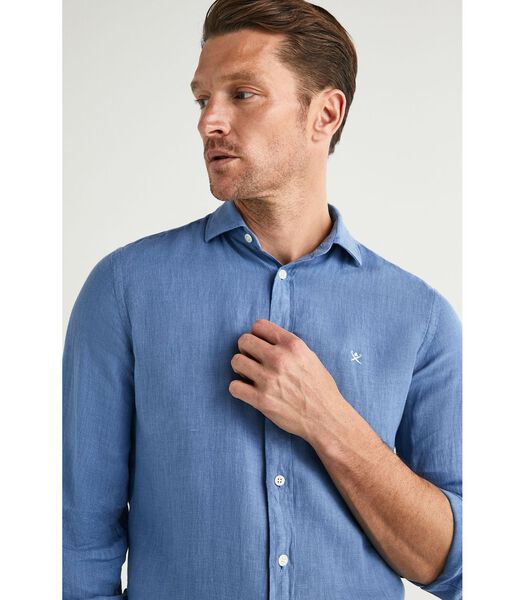 Overhemd Garment Dyed Blauw