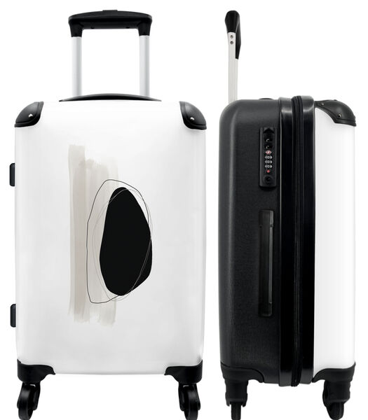 Bagage à main Valise avec 4 roues et serrure TSA (Formes - Abstrait - Noir - Gris)