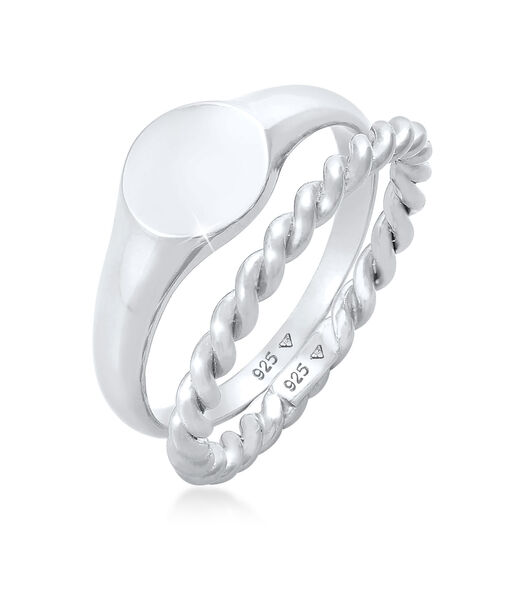 Ring Dames Zegelring Ring Duo Basic Trend In 925 Sterling Zilver