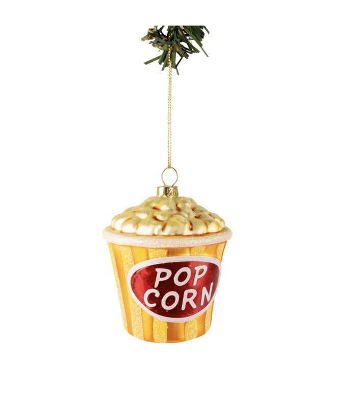 Kerstbal Popcorn 9 cm image number 3