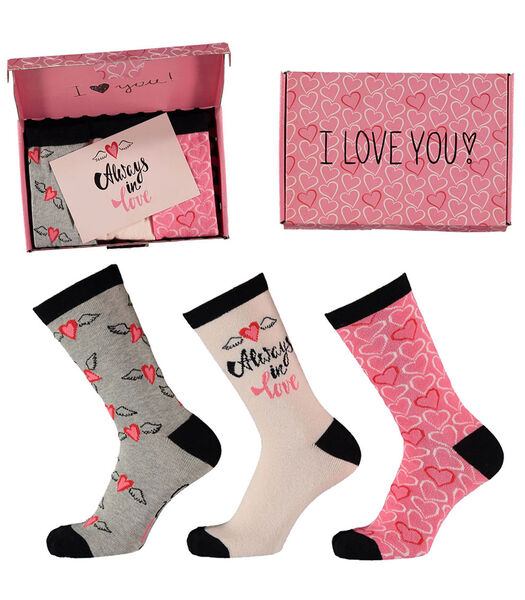 Valentijn Cadeau Sokken Giftbox Always In Love Dames