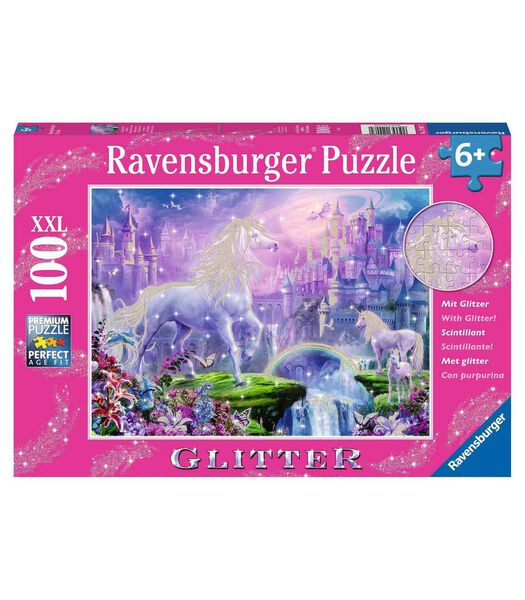 puzzel Koninkrijk van de Eenhoorns (glitter) - Legpuzzel - 100 stukjes