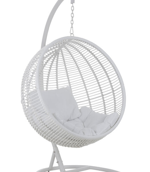 Garden - Hang fauteuil - bol vormig - wit - staal - kussens