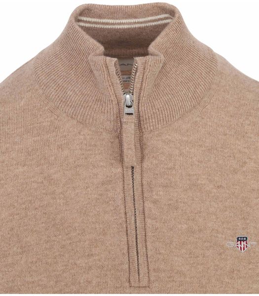 Gant Halfzip Wool Sweater Logo Beige