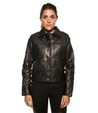 Korte jas in zwart lamsleer image number 0