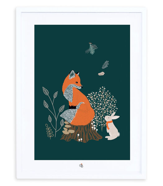 M. FOX - Affiche encadrée renard et lapin (P0306C)