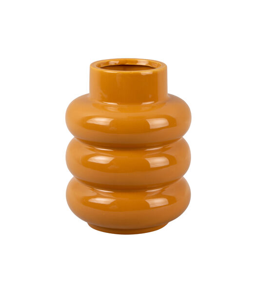Vase déco Bobbly Glazed - Ocre - Ø15x19,5cm