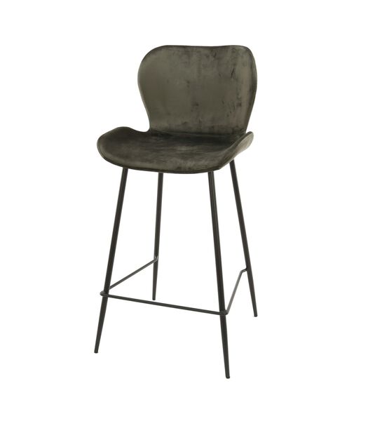 Elegant velvet - Chaises de bar - set de 4 - velours anthracite - pieds en acier tubulaire