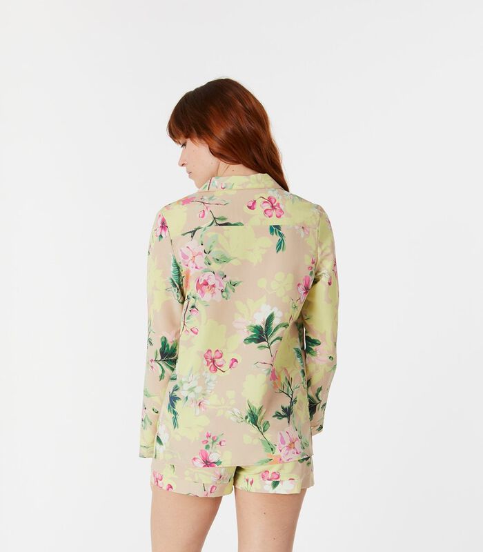 NUFIT GARDEN loose fit pyjamahemd met bloemenmotief image number 2