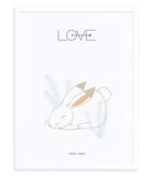 Affiche seule lapin "love" Nordic, Lilipinso image number 2