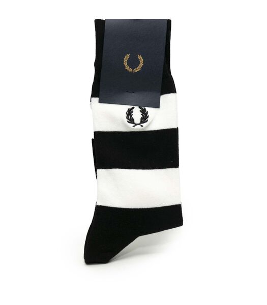Chaussettes Noires À Rayures Fred Perry