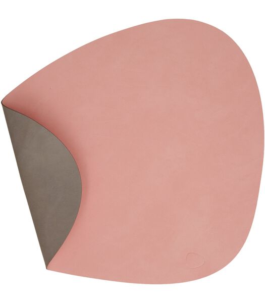 Set de table  Nupo - Cuir - Rose / Gris clair - réversible - 44 x 37 cm