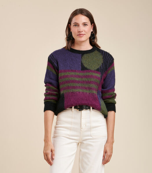 Jacquard Mesh Sweater