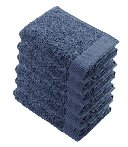 6x Remade Cotton Handdoeken 70x140 cm Blauw