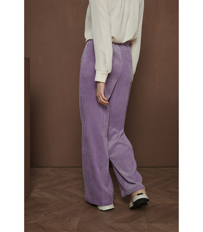 Pantalon lilas en velours côtelé souple image number 1