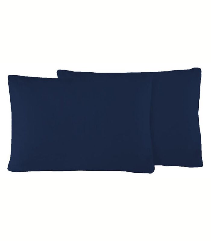 Taie d'oreiller bleu marine coton set de 2 image number 1