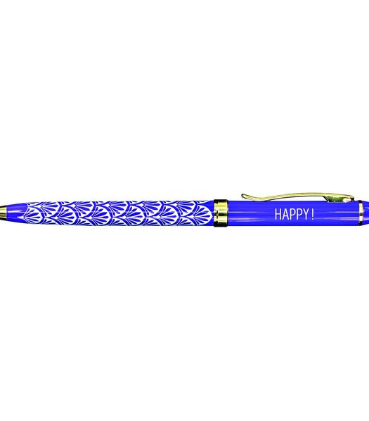 Fijne pen in gelakt metaal violet - Happy!