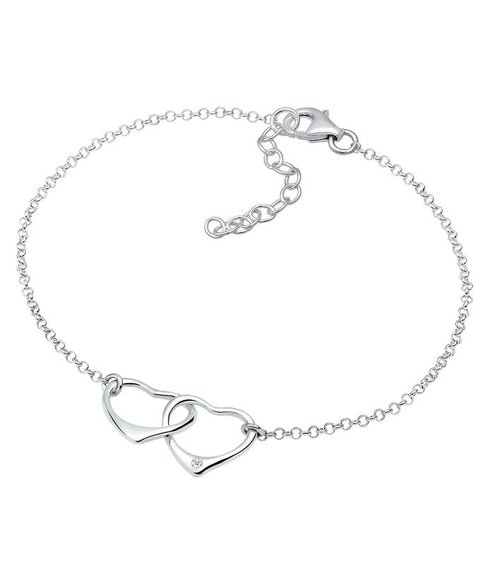 Bracelet Femmes Coeur Entrelacé Amour Avec Diamant (0.015 Ct.) En Argent Sterling 925 image number 1