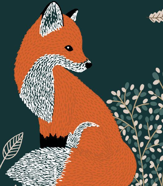 M. FOX - Affiche encadrée renard et lapin (P0306C)