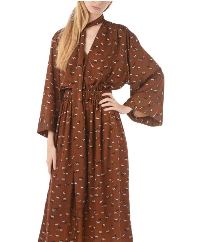 Marron Polyester Robe image number 3
