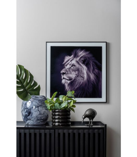 Wanddecoratie Lion - Zwart - 2x50x50cm