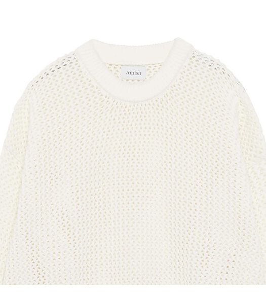 Crew Neck Over Man Amish Cotton Net Marble