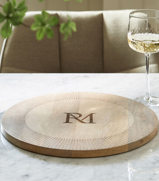RM Isola Placemat hout en rond met strepen details (ØxH) 38.5x0.60 cm