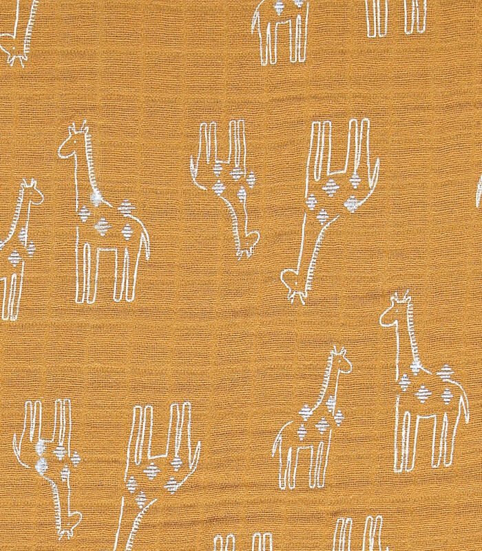 Bio mousseline 100 x 140 cm dekbedovertrek met giraffen image number 2