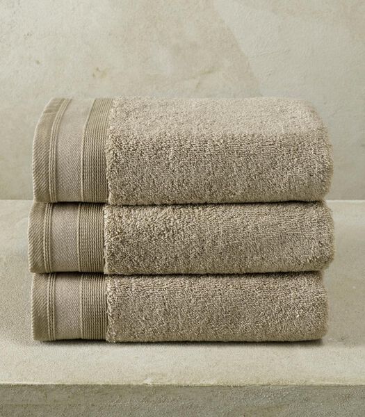 3 serviettes de bain Contessa taupe