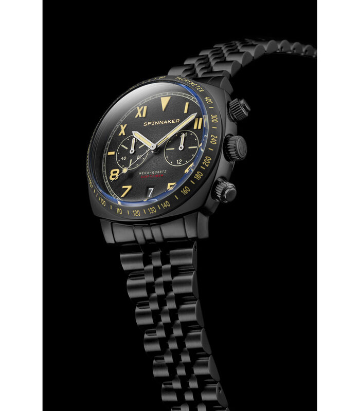 Japans quartz chronograaf herenhorloge - Roestvrij stalen armband - Datum - Hull California Chrono image number 4