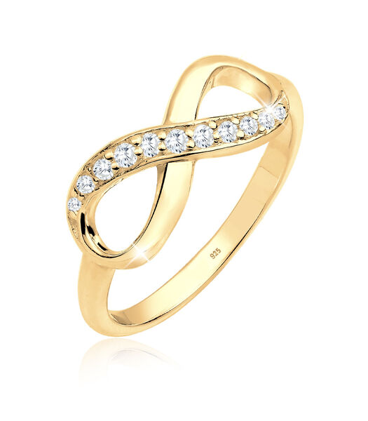 Ring Dames Infinity Symbool Oneindigheid Trend Met Zirkonia Kristallen In 925 Sterling Zilver