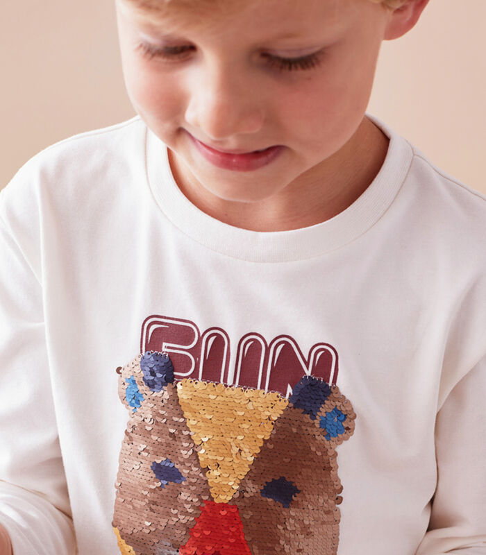 T-shirt en coton BIO avec sequins, image number 1