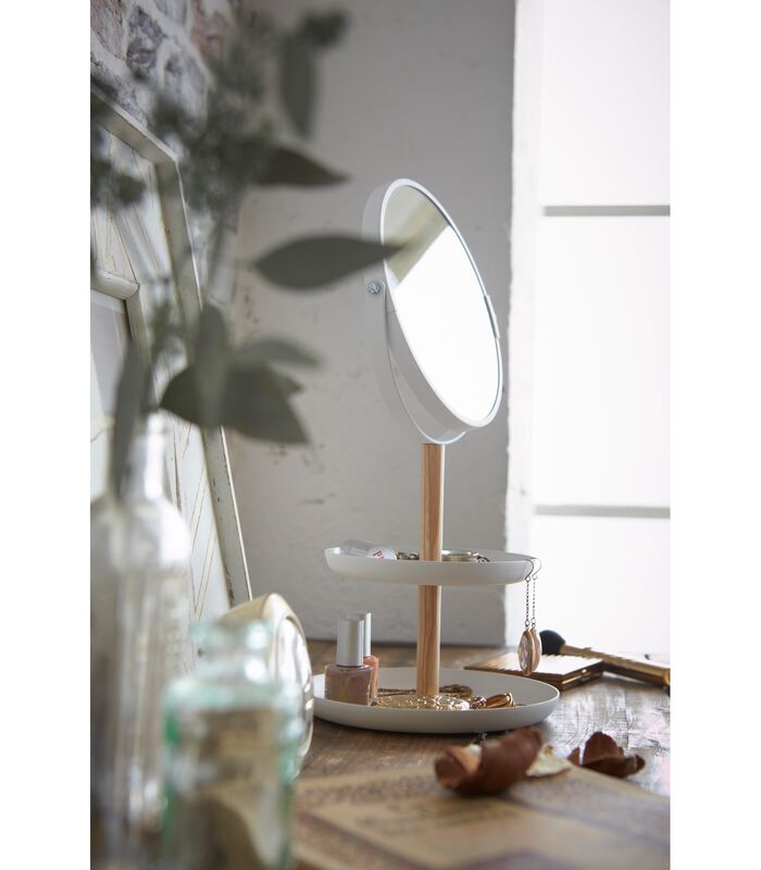 Miroir de maquillage avec plateau pour accessoires - Tosca - Blanc image number 3