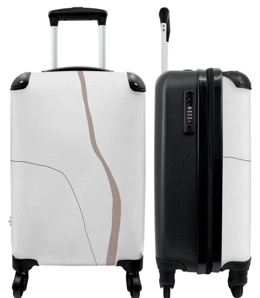 Valise spacieuse avec 4 roues et serrure TSA (Vieux rose - Blanc - Abstrait - Art)