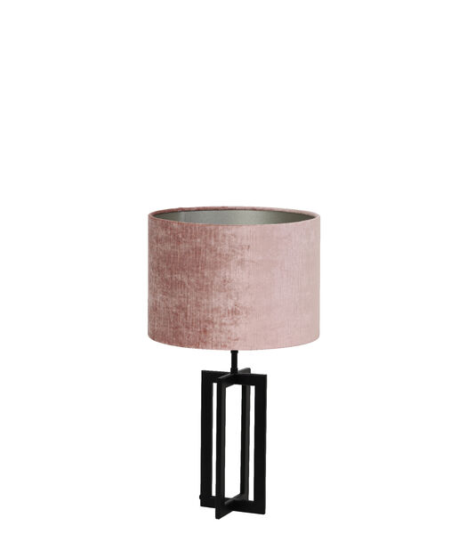 Table Lampe Mace/Gemstone - Noir/Vieux Rose - Ø30x56cm
