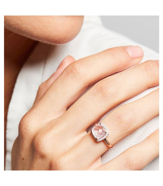Ring 'Quartissime Quartz' rosegoud en diamanten