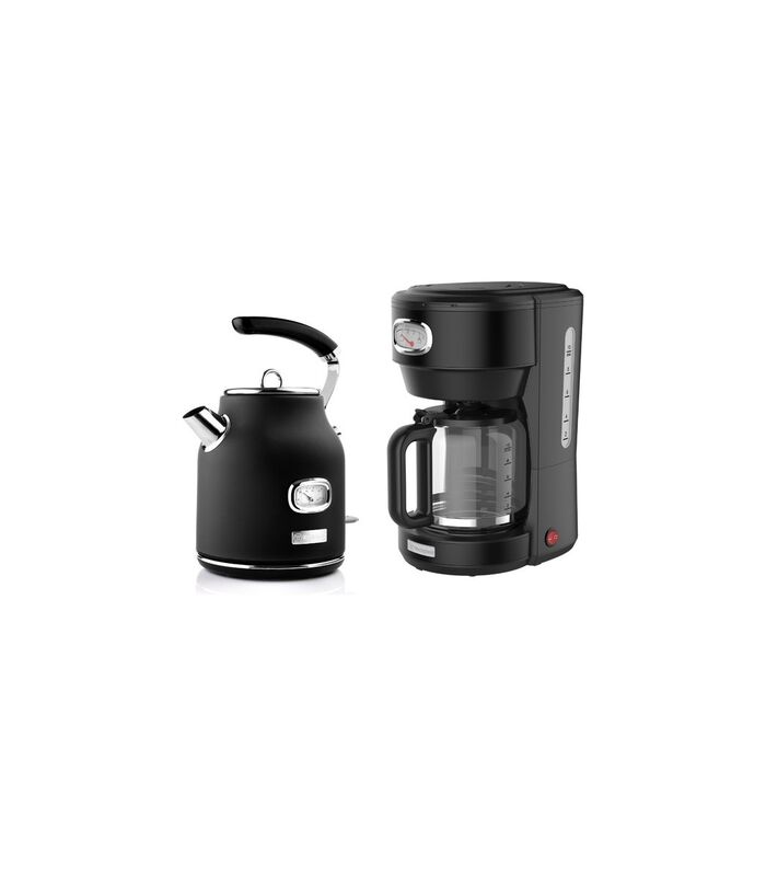 Retro Waterkoker + Filter-koffiezetapparaat - Koffiefilter - Zwart image number 0