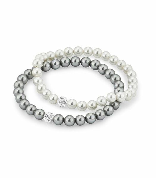 Bracelet pour dames, argent 925 Sterling, zirconium synthétique, perle de verre