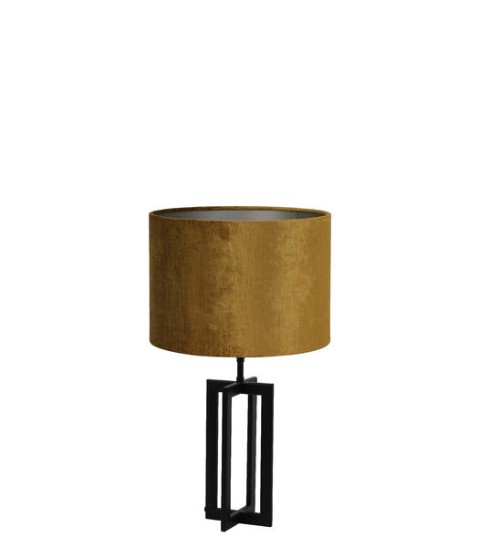 Tafellamp Mace/Gemstone - Zwart/Goud - Ø30x56cm