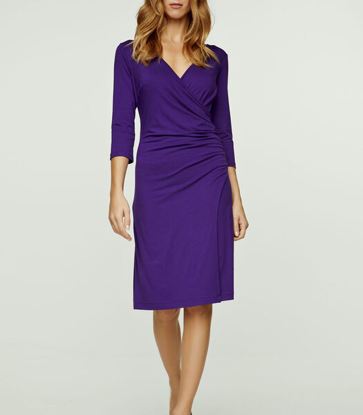 Robe aubergine foncé unie sans manches coupe empire