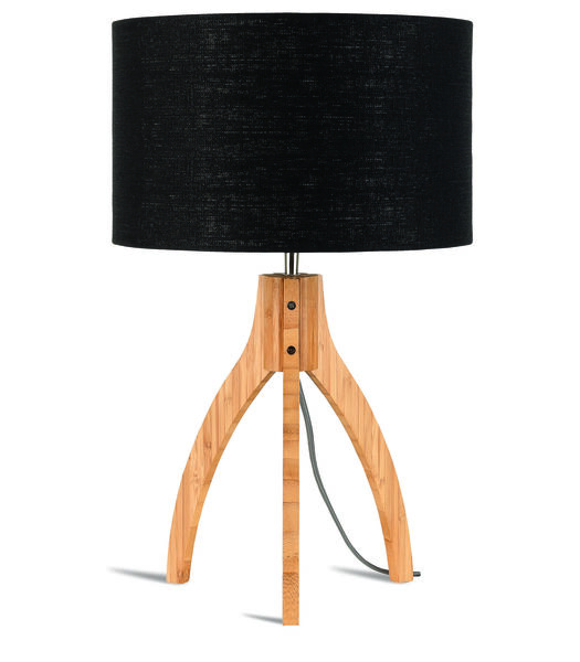 Lampe de table Annapurna - Noir/Bambou - Ø36cm