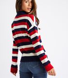 KERRY COLUMBUS damessweater in marineblauw, ecru en rood image number 3