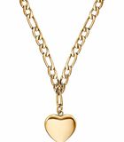 Ketting met hanger voor dames, roestvrij staal IP goud, hart image number 1