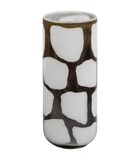 Handmade Vase - Verre - Noir/Blanc - 34x14x14  - Blair image number 1