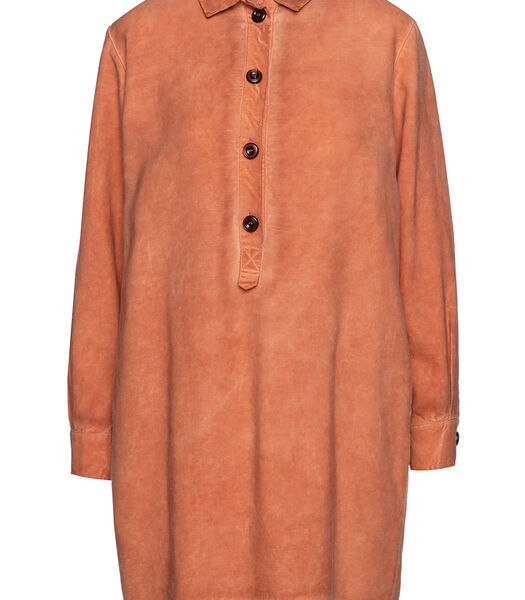 Robe chemise en tencel orange
