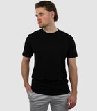 Knitted T-Shirt - Korte Mouw - Zwart - Regular Fit - Excellent Katoen image number 0